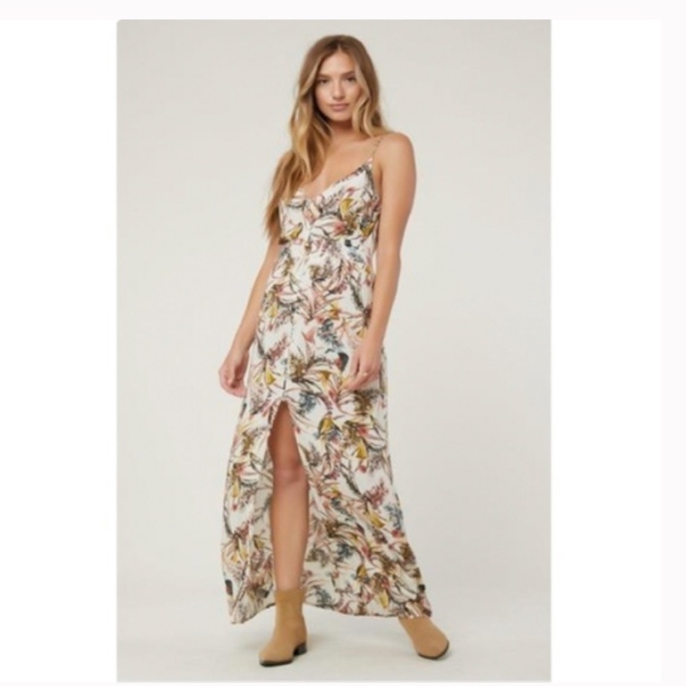 O’Neill Britton Leaf Print Maxi Dress